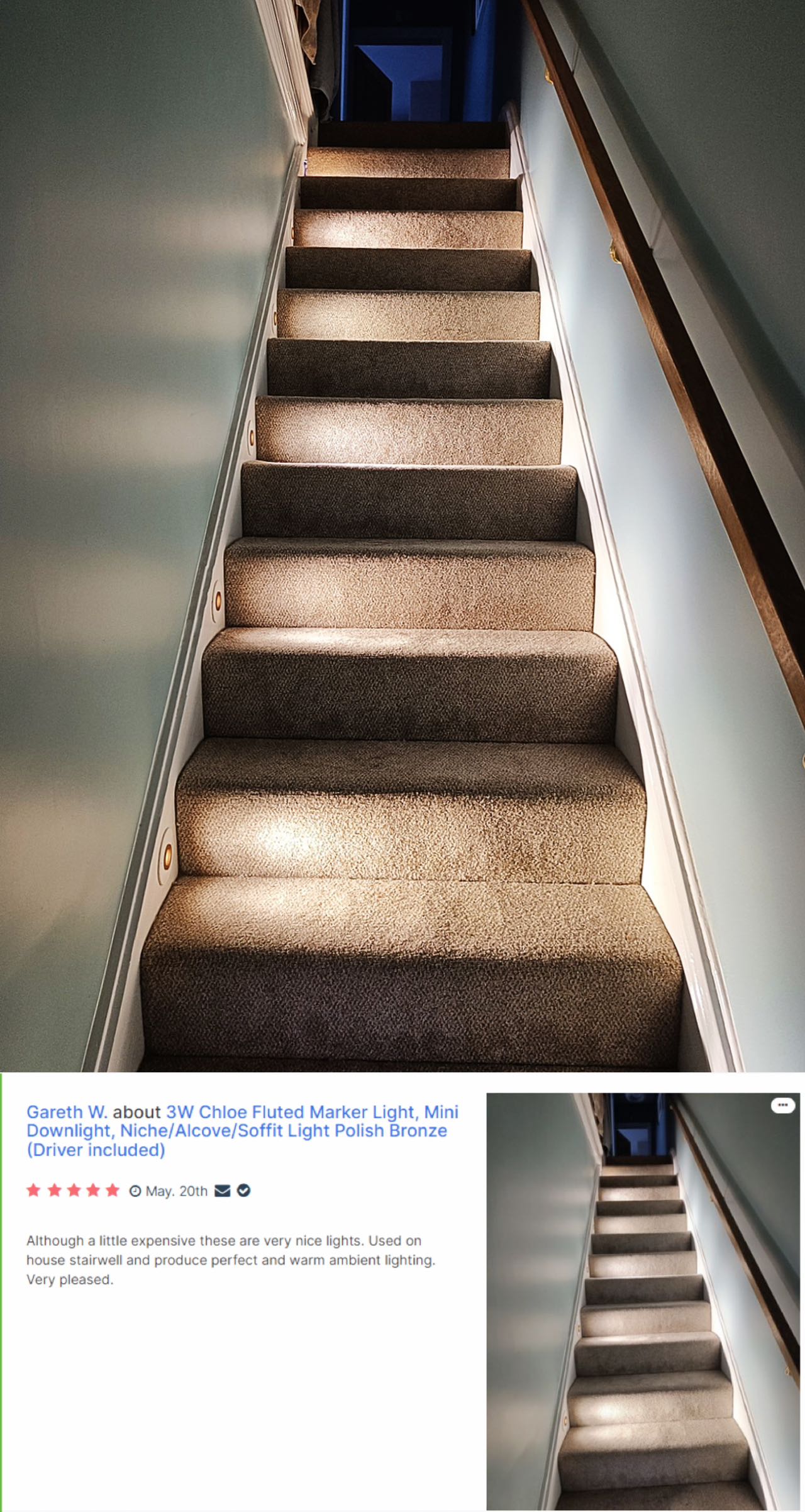 Chloe Bronze Marker Light On Stairwell
