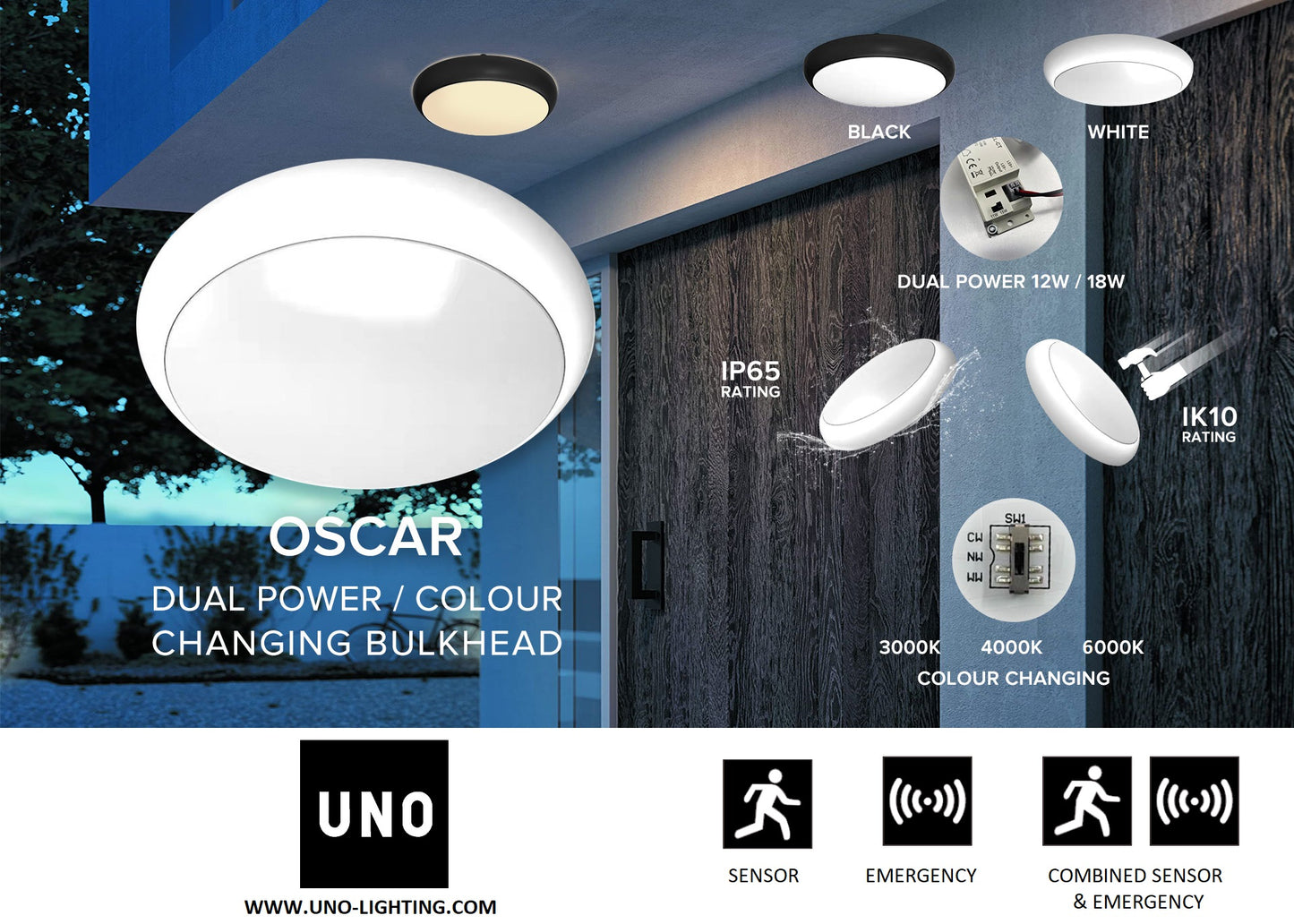 Our Dual Power 12W/18W Color Changing CCT LED Bulkhead!