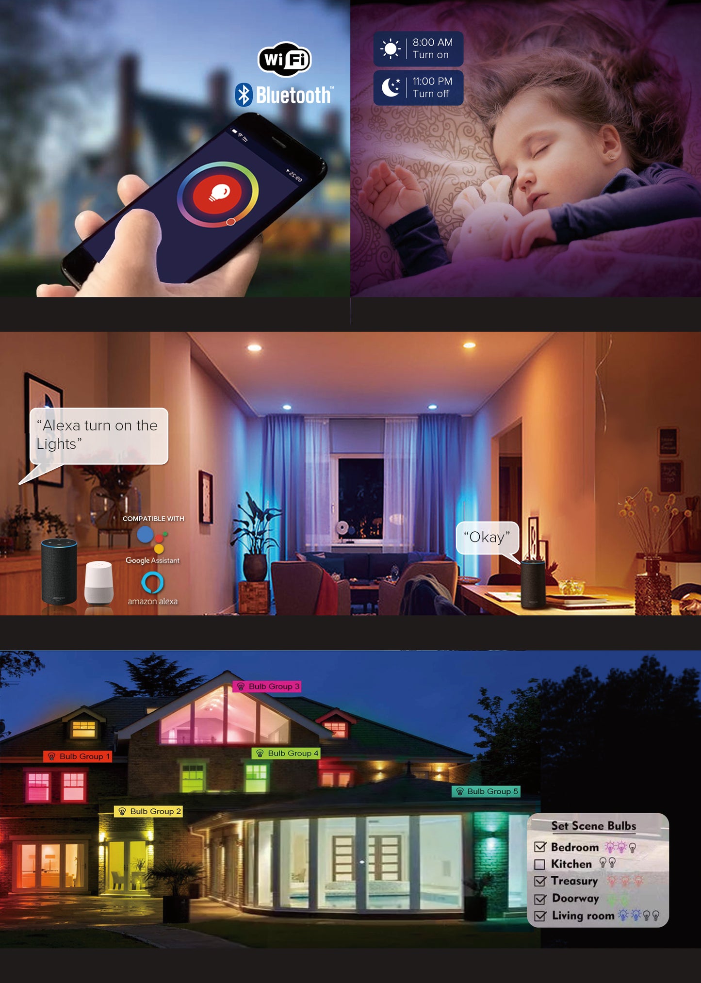 4.8W Smart WIFI GU10 Lamp 5PCS