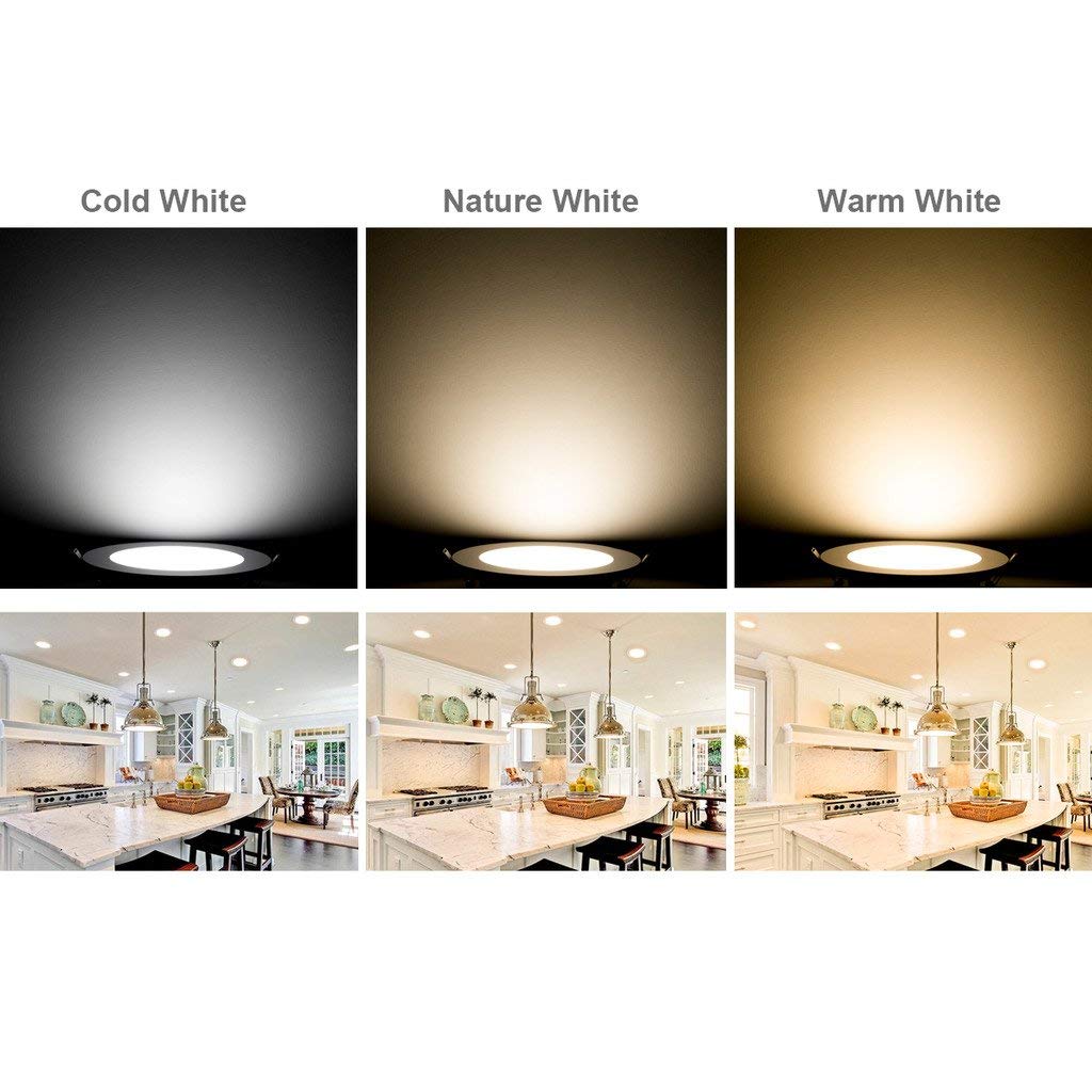 12W IP54 LED Round Downlight €“ Colour Switchable 3K/4K/6K, Recessed Ceiling Panel, 150mm Cutout, 1200 Lumen