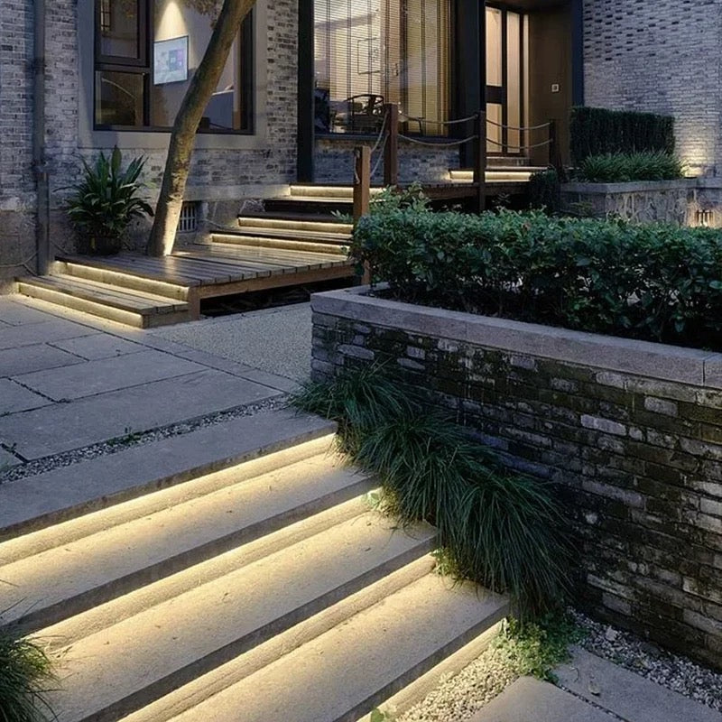 2 Metres IP65 Flanged / Wings Walk Over Recessed IP65 Profile W30 x D20 Inc End Caps & Frosted Diffuser