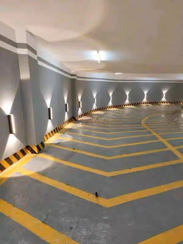 12W LED Interior / Exterior Wall Light Up Down Front Opal Diffuser IP65 Black Aluminum, 1.5M Pre-wired cable