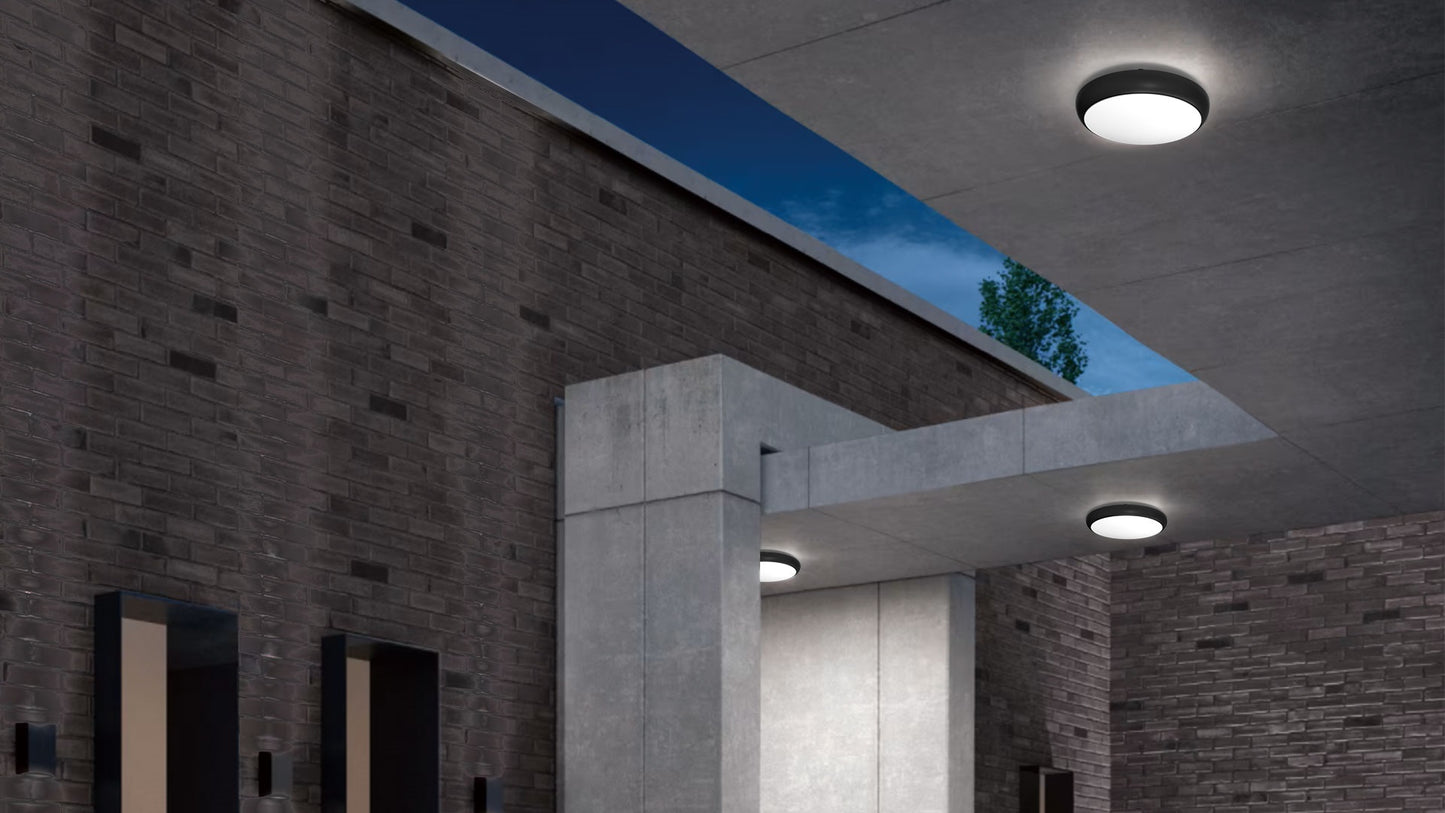 Microwave Sensor 12W/18W Tri Color CCT Adjustable Wattage LED IP65 Bulkhead