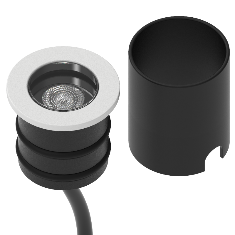 2.5W Lola LED White / Black / Antique Brass Bezel Waterproof IP67 In Ground Marker Light