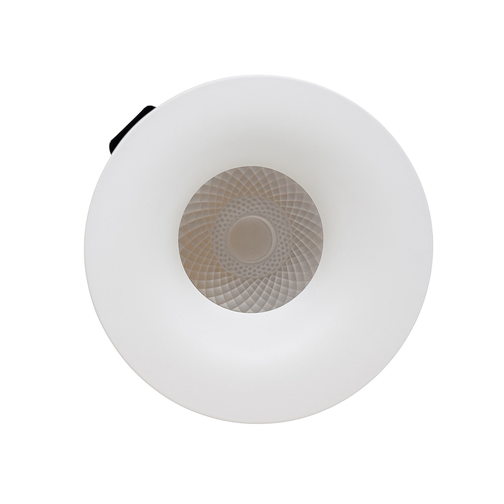 3W Chloe LED IP44 2800K/4000K/6000K CCT Colour Changing Fluted Marker Light, Mini Downlight, Niche/Alcove/Soffit Light Matt White Low Glare (Non Dimmable Driver Included)