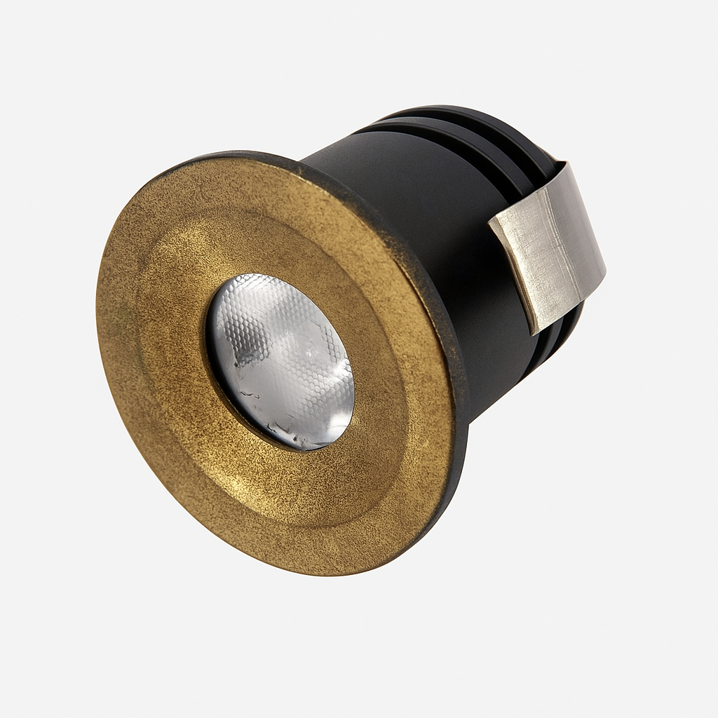 Antique Brass 1W Ella LED Waterproof IP65 Marker Light, Step Light, Mini Downlight, Deck  (Non Dimmable Driver Included)