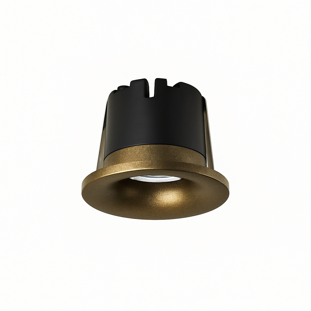 3W Chloe Fluted Marker Light, CCT Mini Downlight, Niche/Alcove/Soffit Antique Brass (Non Dimmable Driver Included)