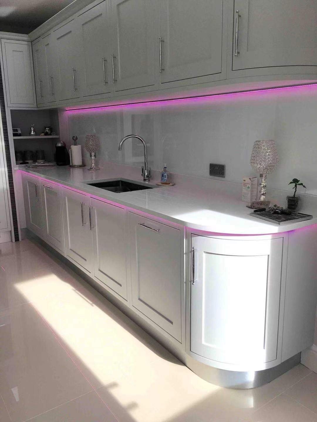 2 Meters LED Corner 45 Degree Aluminum Profile Chanel with Diffuser, Accessories for LED Strip Lights