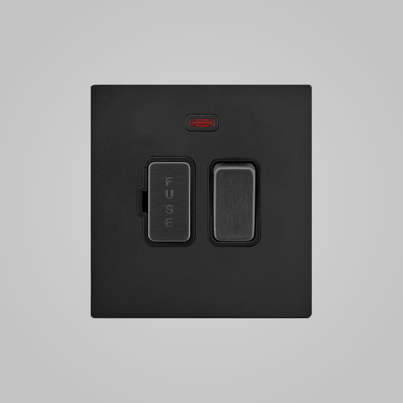 1 Gang 1 Fuse Unit – Matt Black Finish