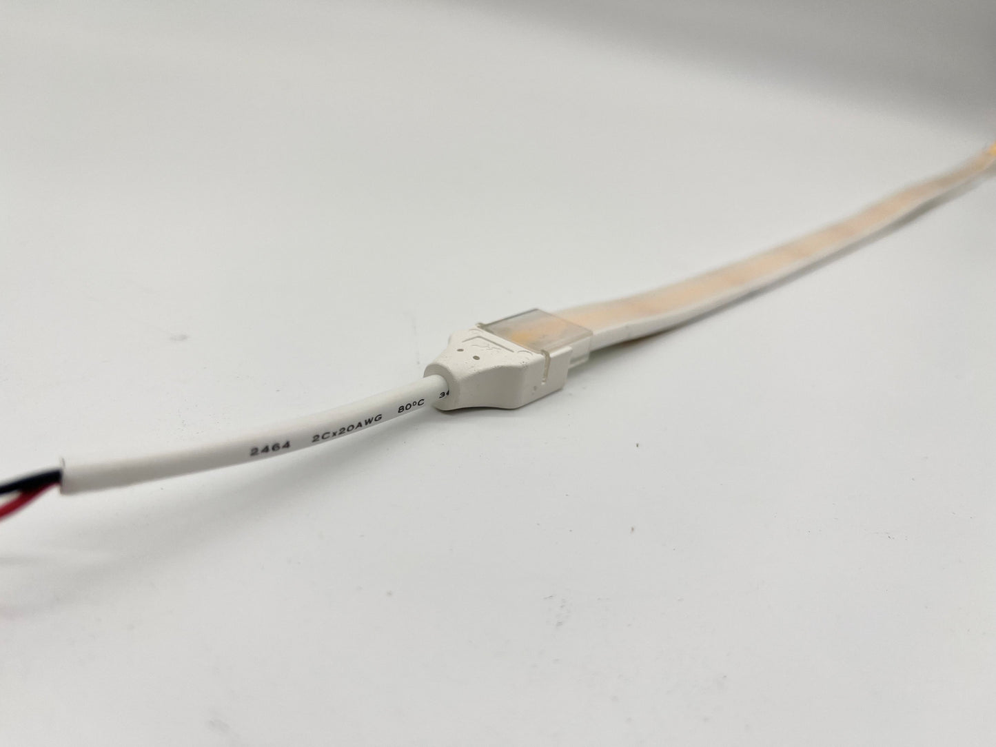 Single End Connectors 150mm Wires - For 12mm NEON COB IP67 Outdoor Top Bend Low Profile Diffuse/Opal Waterproof Sleeve Strip