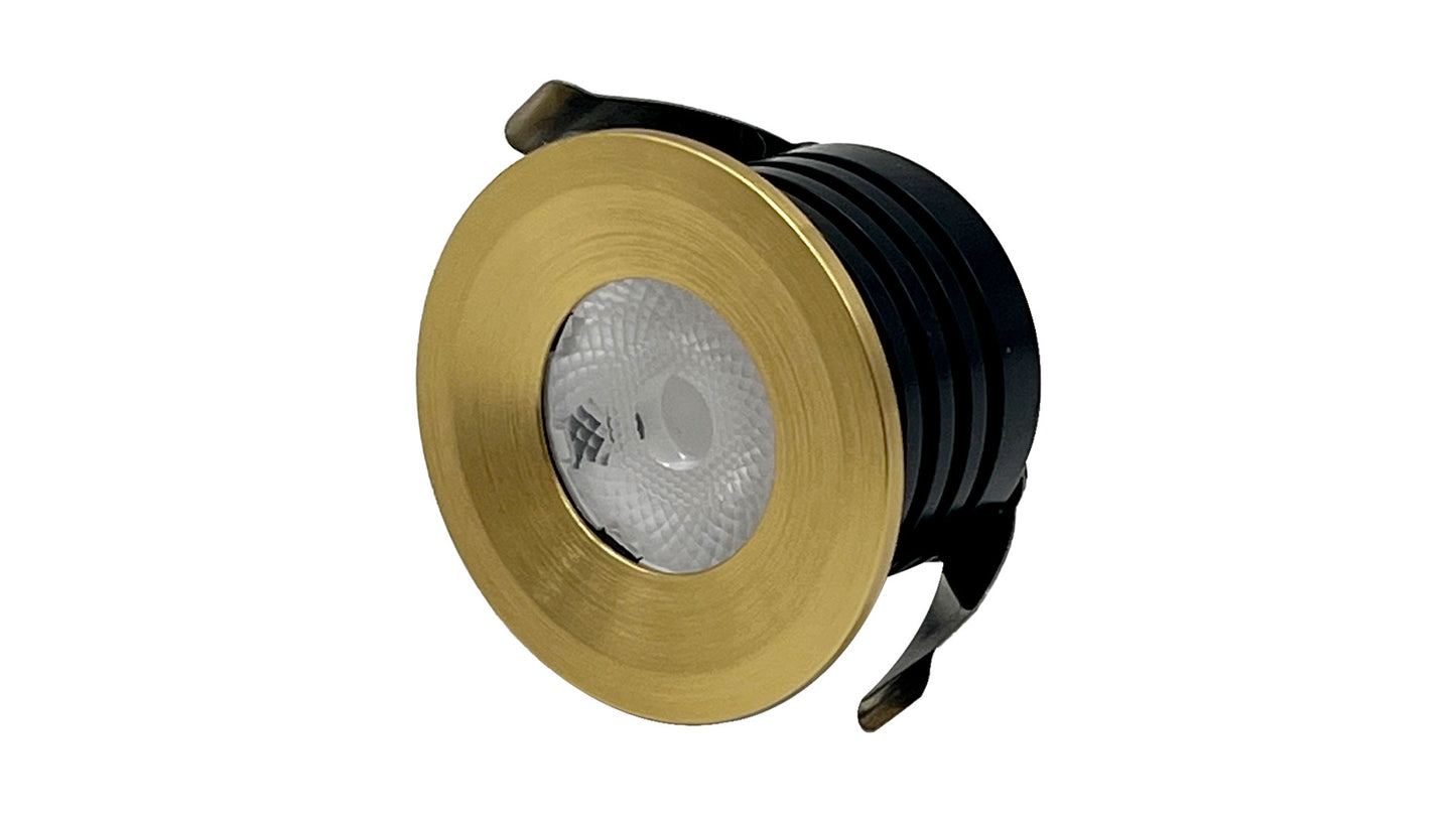 3W Ella LED Waterproof IP65 Marker Light, Step Light in Gold Brushed Brass (Non Dimmable Driver Included)