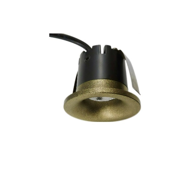 3W Chloe Fluted Marker Light, CCT Mini Downlight, Niche/Alcove/Soffit Antique Brass (Non Dimmable Driver Included)