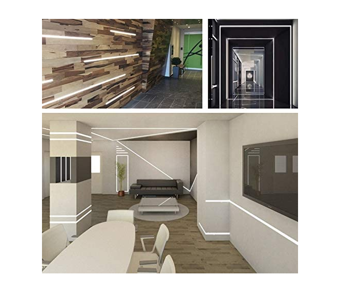 2 Metre Flat Aluminum Profile Channel with Frosted Diffuser and Accessories for LED Strip Lighting