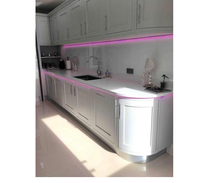 2 Metre Flat Aluminum Profile Channel with Frosted Diffuser and Accessories for LED Strip Lighting