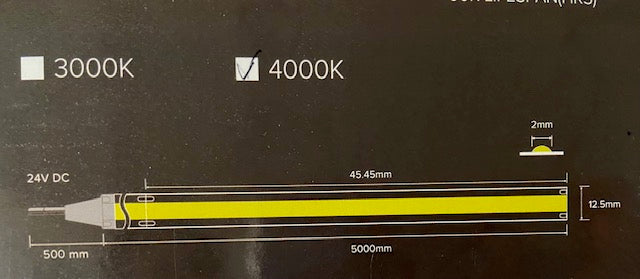 10 Metres Reel 8W 3000K Warm White/4000K Cool White/ 6500k Day Light Reel Super Length Continuous Run LED COB Strip IP44