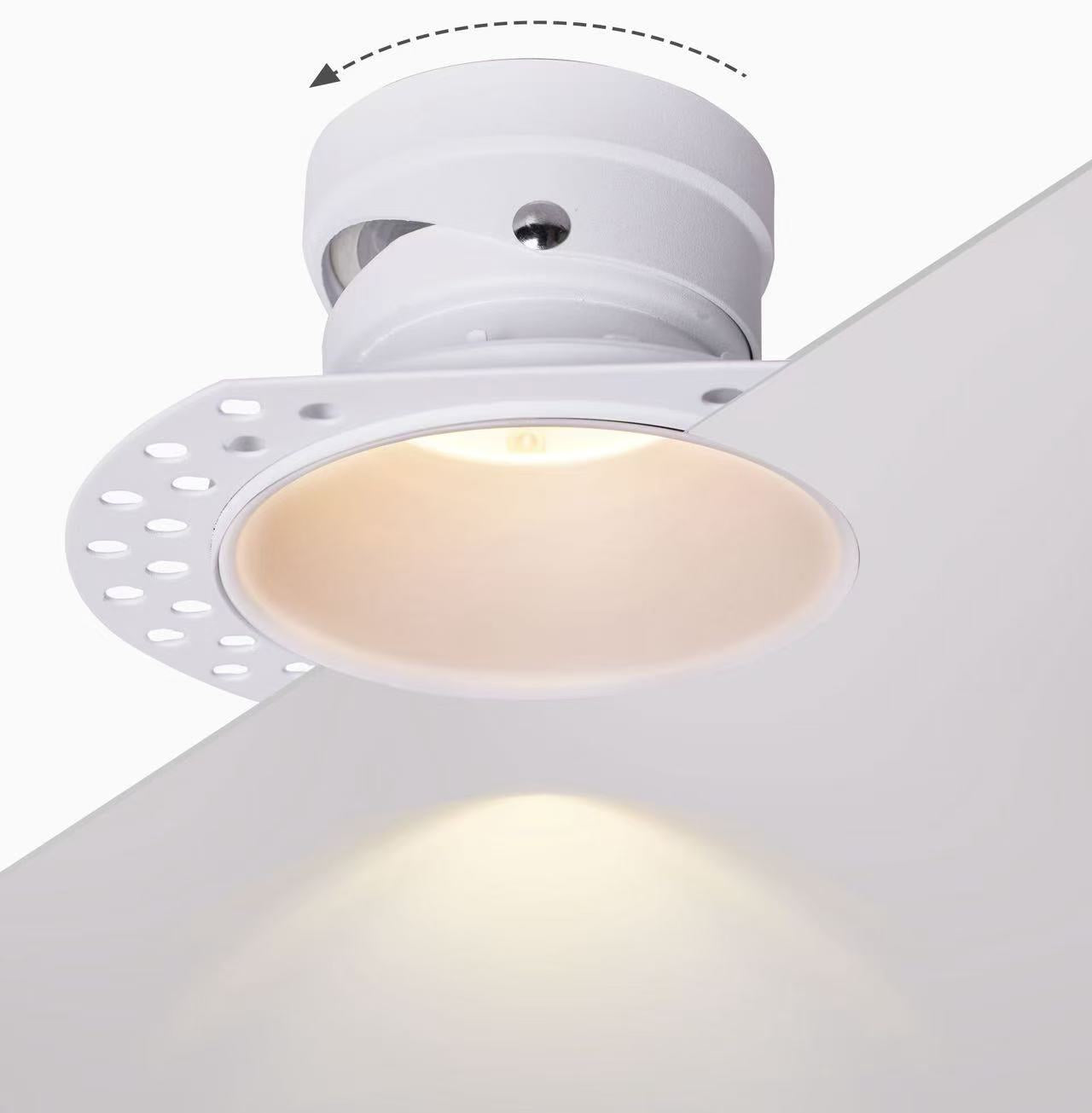Banbury Tiltable Trimless Plaster-In Fire Rated IP65 Fixed Downlight, GU10 Socket