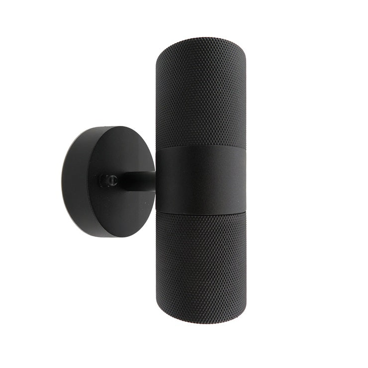 KNURLED Matt Black GU10 UP/DOWN IP44 Indoor/Outdoor Wall Light Bi-Directional Wall-Mounted, Corrosion-Resistant Die-Cast Aluminium