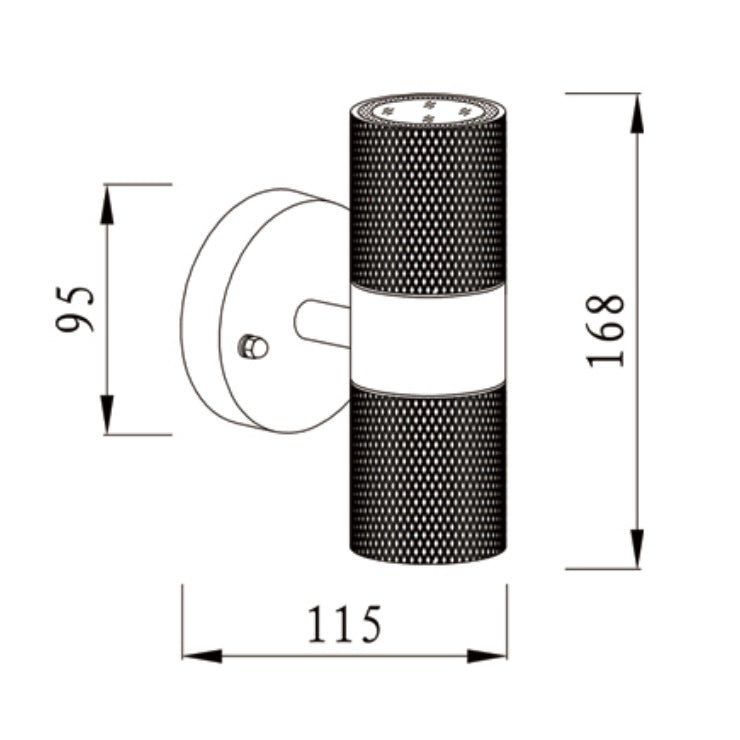 KNURLED- Brushed Brass/ Matt Gold GU10 UP/DOWN IP44 Indoor/Outdoor Wall Light Bi-Directional Wall-Mounted, Corrosion-Resistant Die-Cast