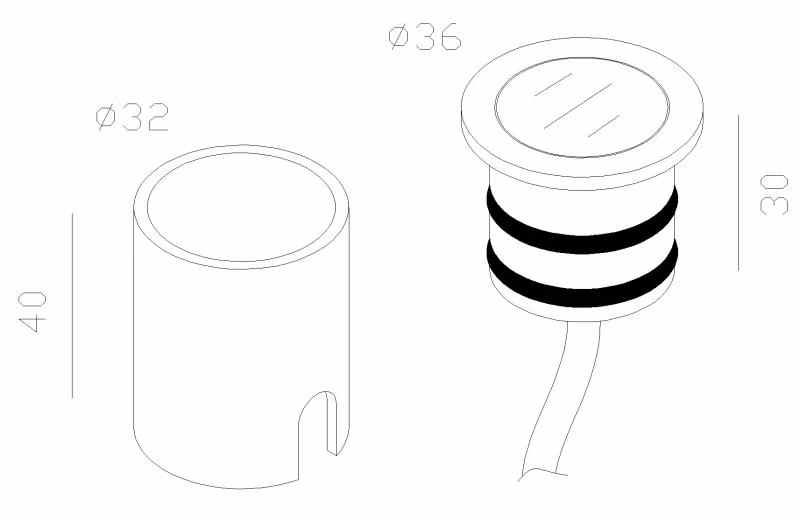 Up Down 2.5W Lola LED Waterproof IP67 In Ground Marker Light 3000K Warm White