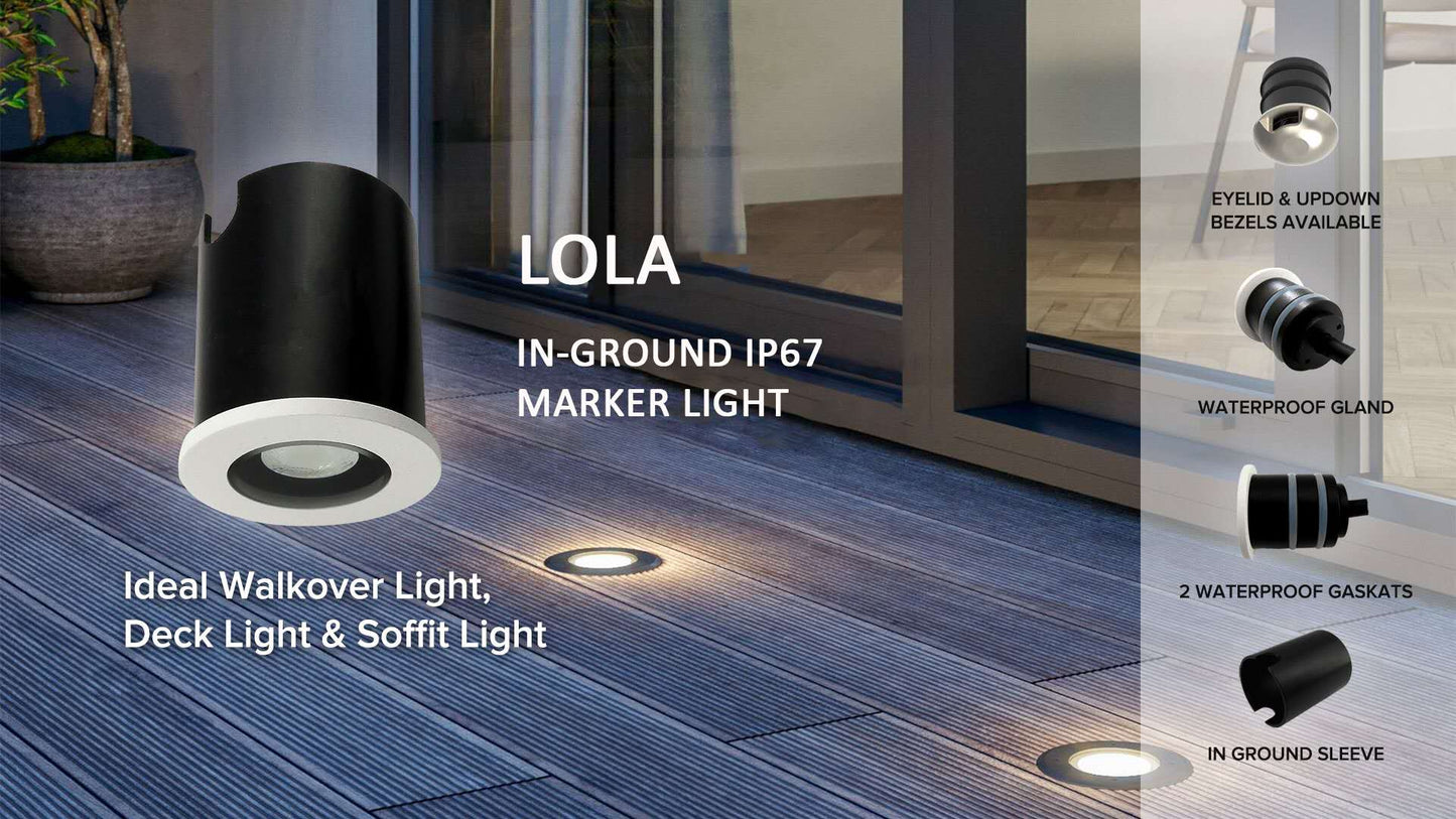 Up Down 2.5W Lola LED Waterproof IP67 In Ground Marker Light 3000K Warm White
