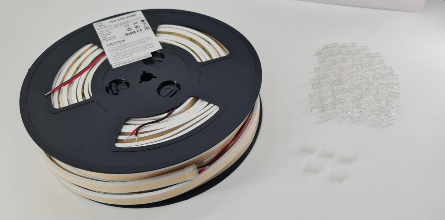 30 Metre Reel NEON COB IP67 24V 3000K Warm White / 4000k Cool White Outdoor Top Bend Low Profile Diffuse/Opal Waterproof Sleeve Strip - Luminate up to 10M
