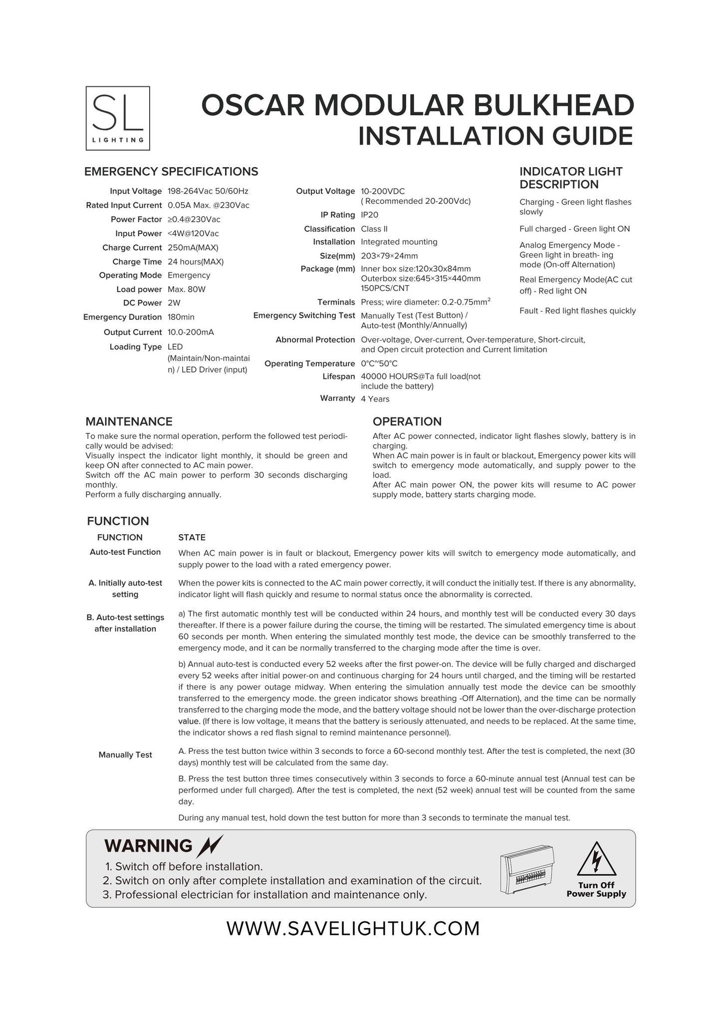 Microwave Sensor Emergency 12W/18W/24W CCT Wattage Adjustable IP65 Modular Bulkhead