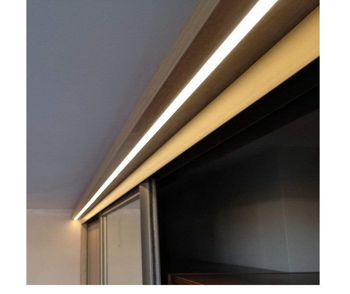 2 Meters LED Deep Recessed Aluminum Profile with Frosted Diffuser and Accessories for LED Strip Lighting