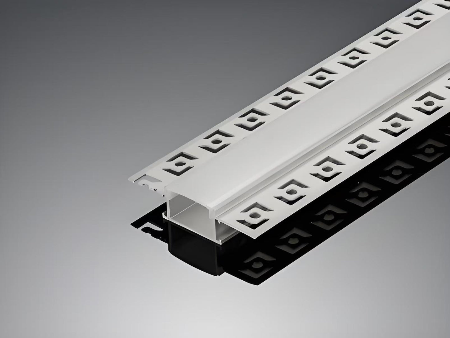 2 Metres Trimless 20MM Wide Plaster-In Aluminum LED Profile Channel with Opal Diffuser for LED Strip Lighting