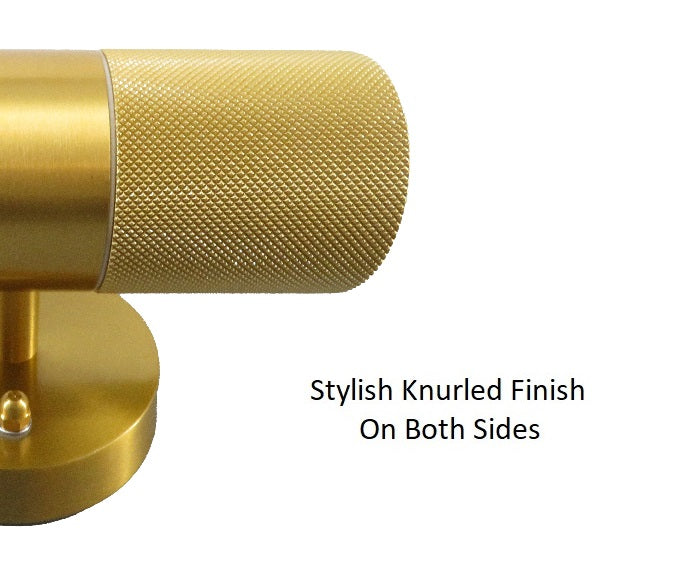 KNURLED- Brushed Brass/ Matt Gold GU10 UP/DOWN IP44 Indoor/Outdoor Wall Light Bi-Directional Wall-Mounted, Corrosion-Resistant Die-Cast