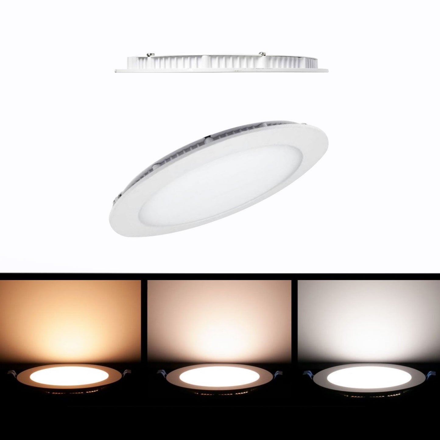 12W IP54 CCT Adjustable LED Round Circular Downlight Recessed Ceiling Panel Lights (Cutout: 150mm, 1200 Lumen €€œ 3K/4K/ 6K