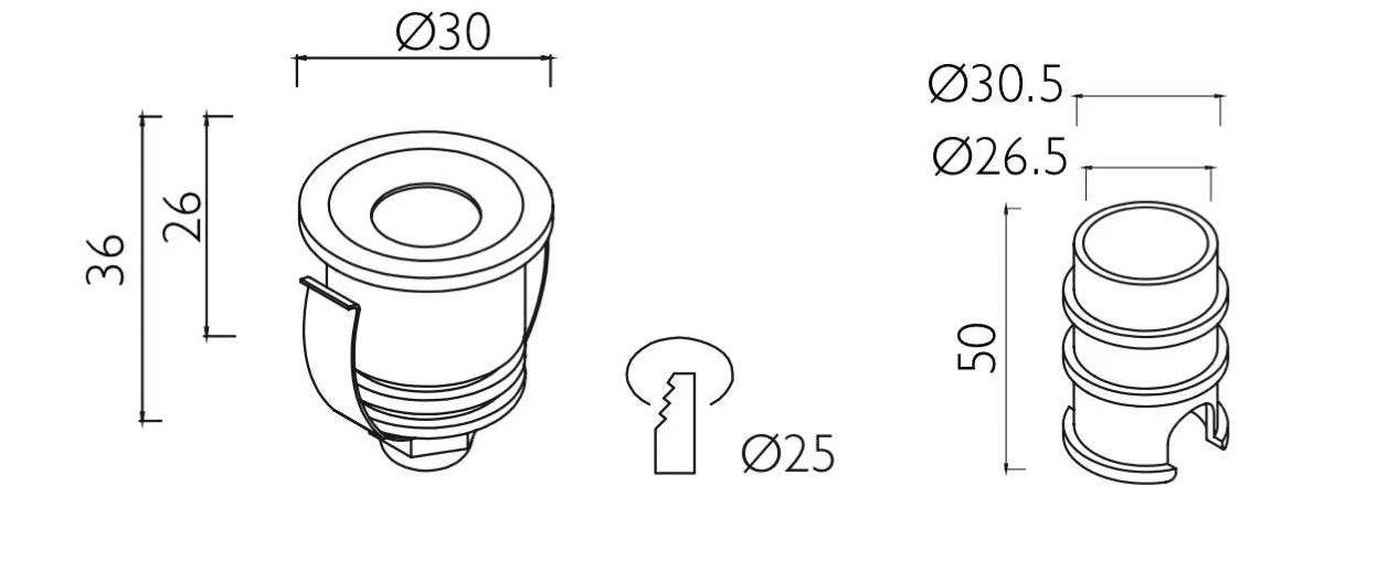Embedded Sleeve For 1W Ella Marker Light