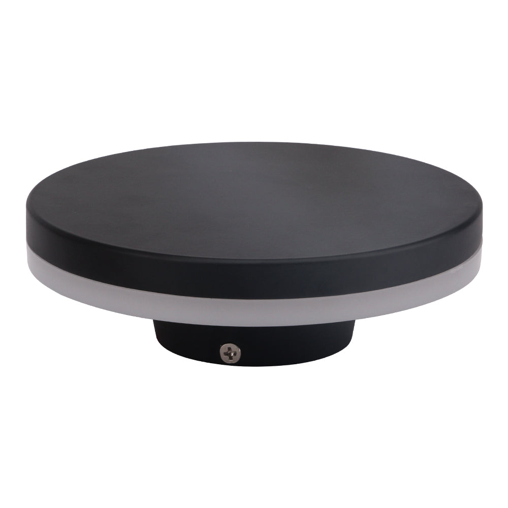 12W Backlit Black Circular LED Interior / Exterior Wall Light Aluminum, IP65