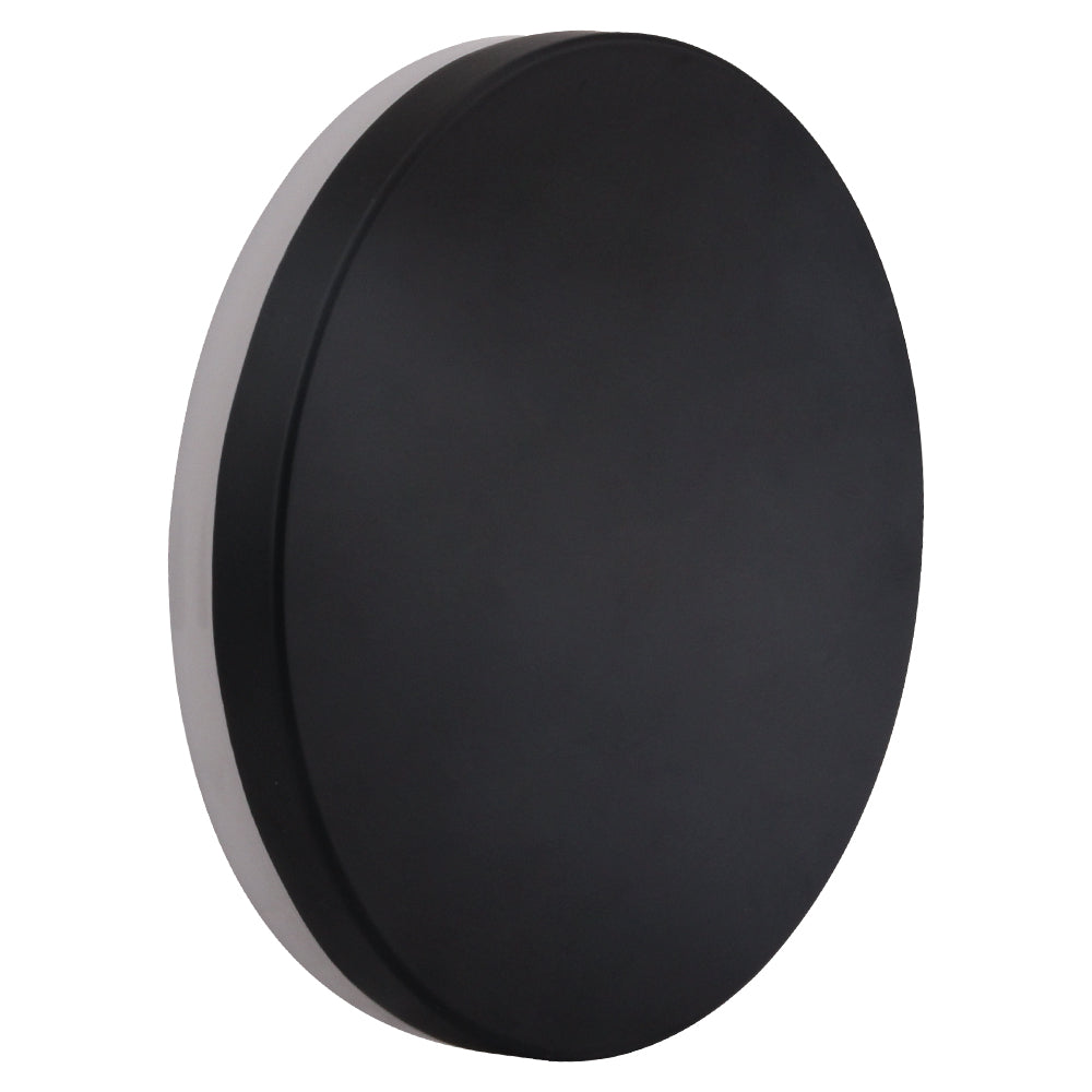 12W Backlit Black Circular LED Interior / Exterior Wall Light Aluminum, IP65