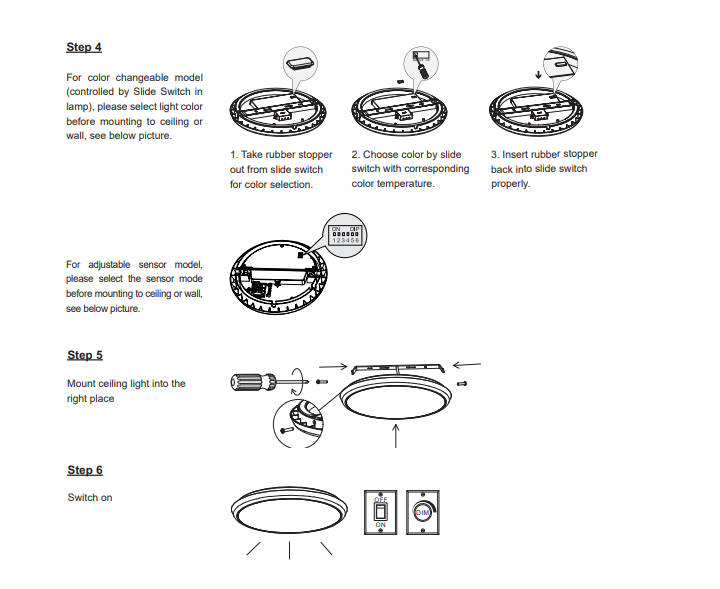18W Triac Dimmable Slim LED Bulkhead IP54 CCT Color Changeable, Ceiling Light