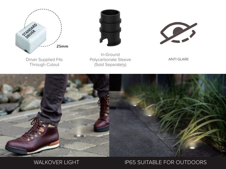 1W Ella LED Waterproof IP65 Marker, Step, Deck Light, Brushed Nickel (Non Dimmable Driver Included)