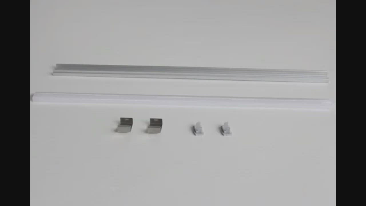 Load and play video in Gallery viewer, 5 Pack of 2 Meters (Total 10 Meters) Flat Aluminum Profile Channel with Frosted Diffuser and Accessories for LED Strip Lighting