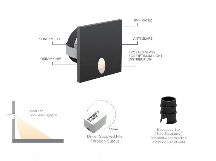 3W Mia Low Level Wash and Step Light Black