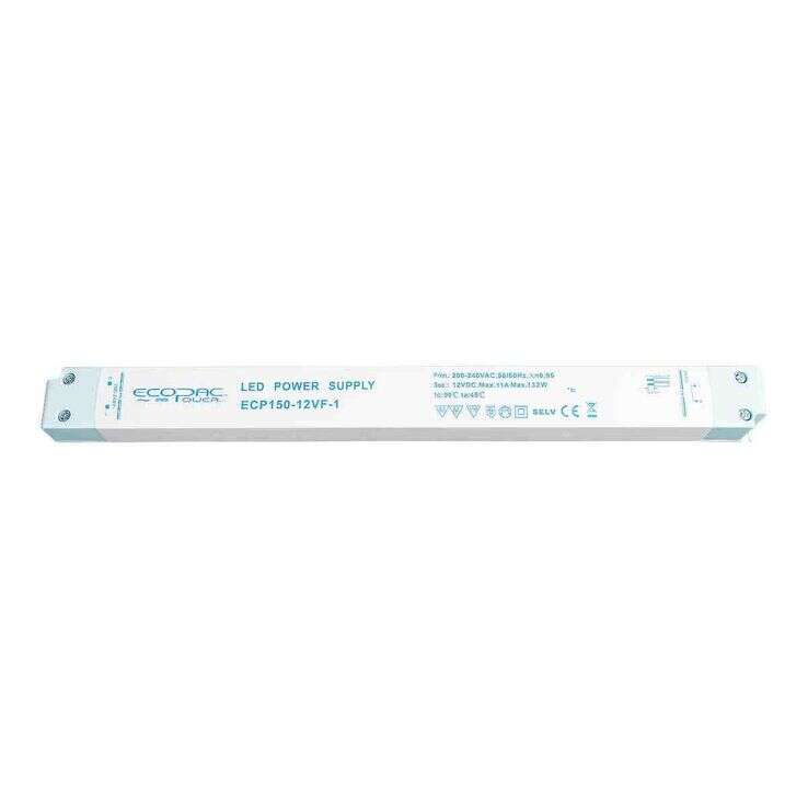 Slim Line 150W 24V Constant Voltage Non-Dimmable Driver for LED Strip, IP20 Rated, Compact Dimensions: 322.6x 30.1x 21.5mm