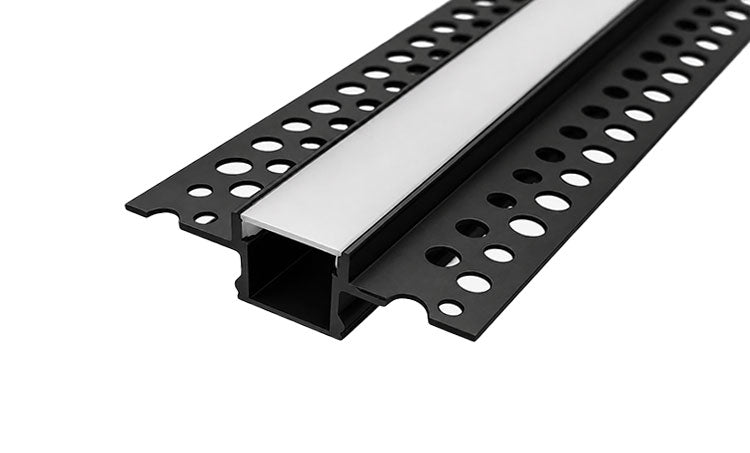 
                  
                    2 Meters Trimless 12mm Wide Plaster-In Black Aluminum LED Profile Channel with Frosted Diffuser & Additional Black Diffuser Accessories for LED Strip Lighting
                  
                