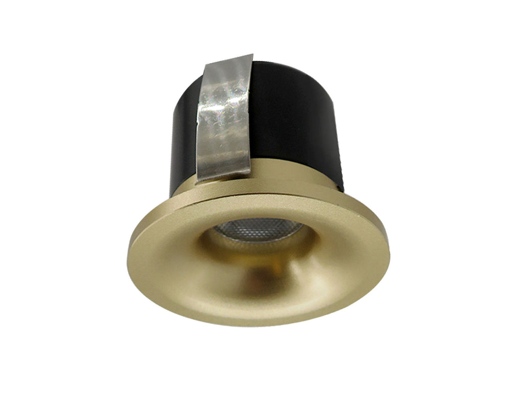 3W 2700K Chloe Fluted Marker Light, Mini Downlight, Niche/Alcove/Soffit Light Satin Brushed Brass (Non Dimmable Driver Included)