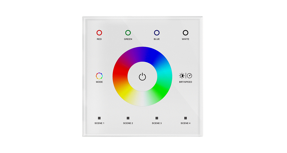 4 Zone RGB/RGBW Precision Touch LED Wireless Wall Panel 2.4G Controller