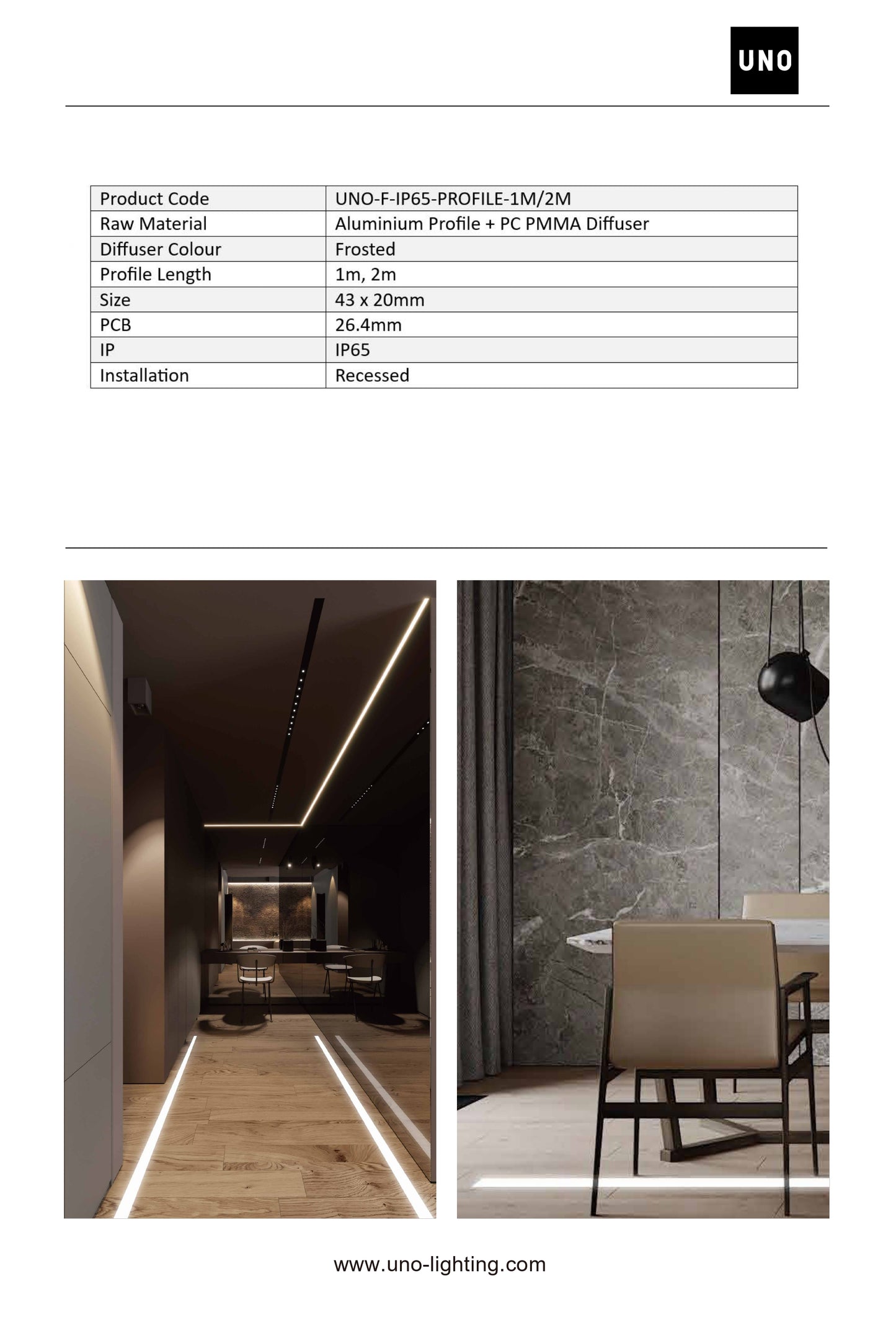 
                  
                    2 Metres IP65 Flanged / Wings Walk Over Recessed IP65 Profile W30 x D20 Inc End Caps & Frosted Diffuser (Copy)
                  
                