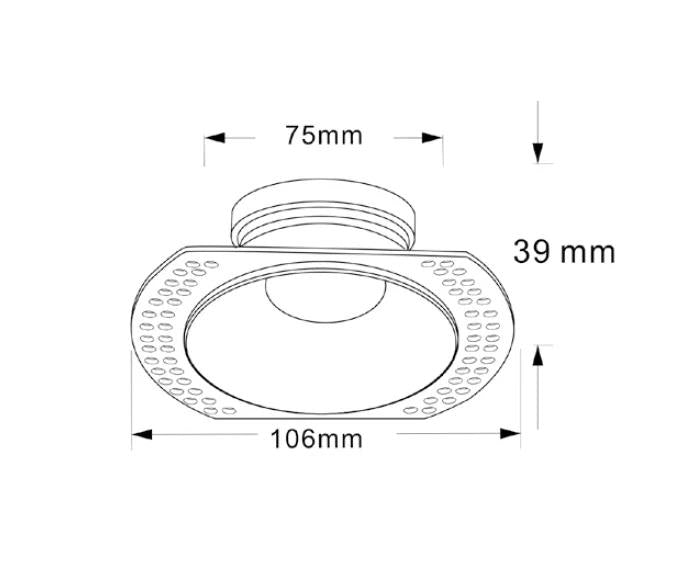 Banbury Trimless Plaster-In Fire Rated IP65 Fixed Downlight, GU10 Socket