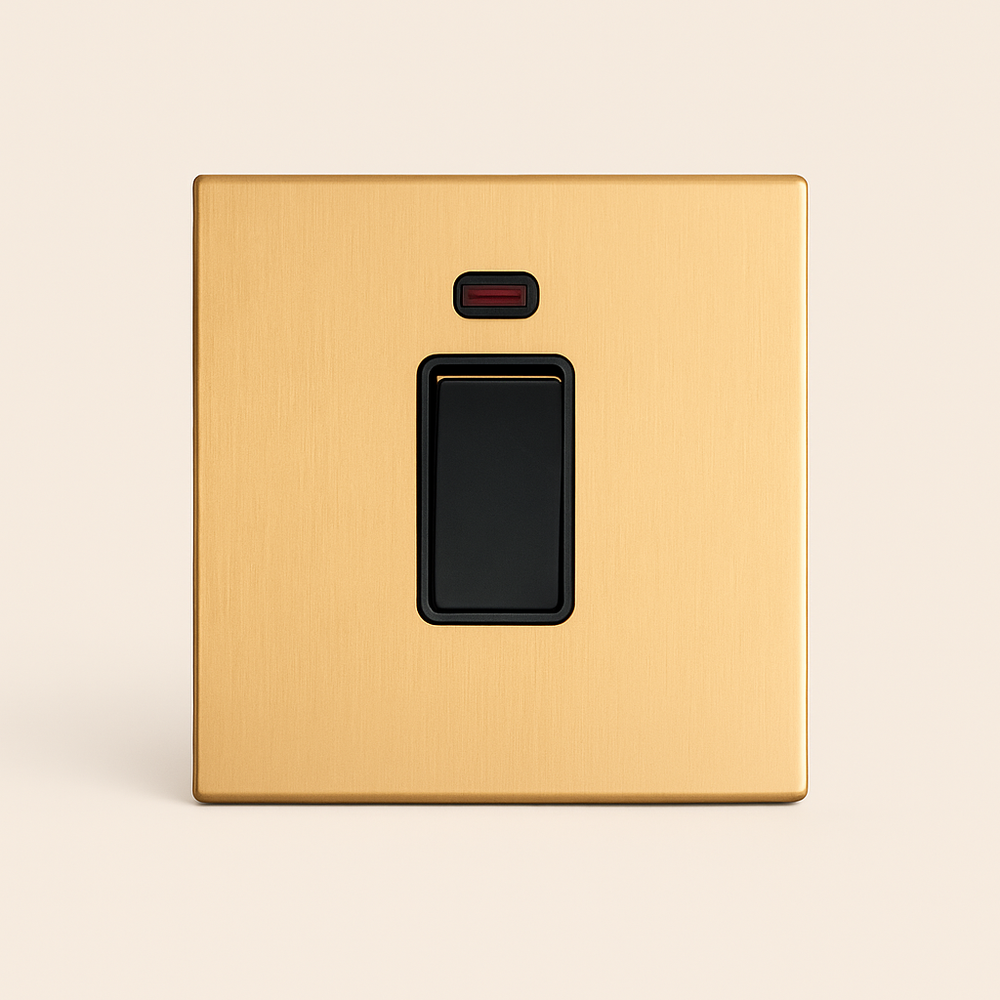 40A 1 Way 1 gang Appliance switch Screwless French Matt Gold Finish