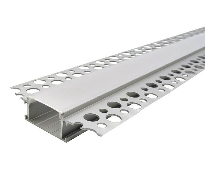 2 Metres Trimless 20MM Wide Plaster-In Aluminum LED Profile Channel with Opal Diffuser for LED Strip Lighting