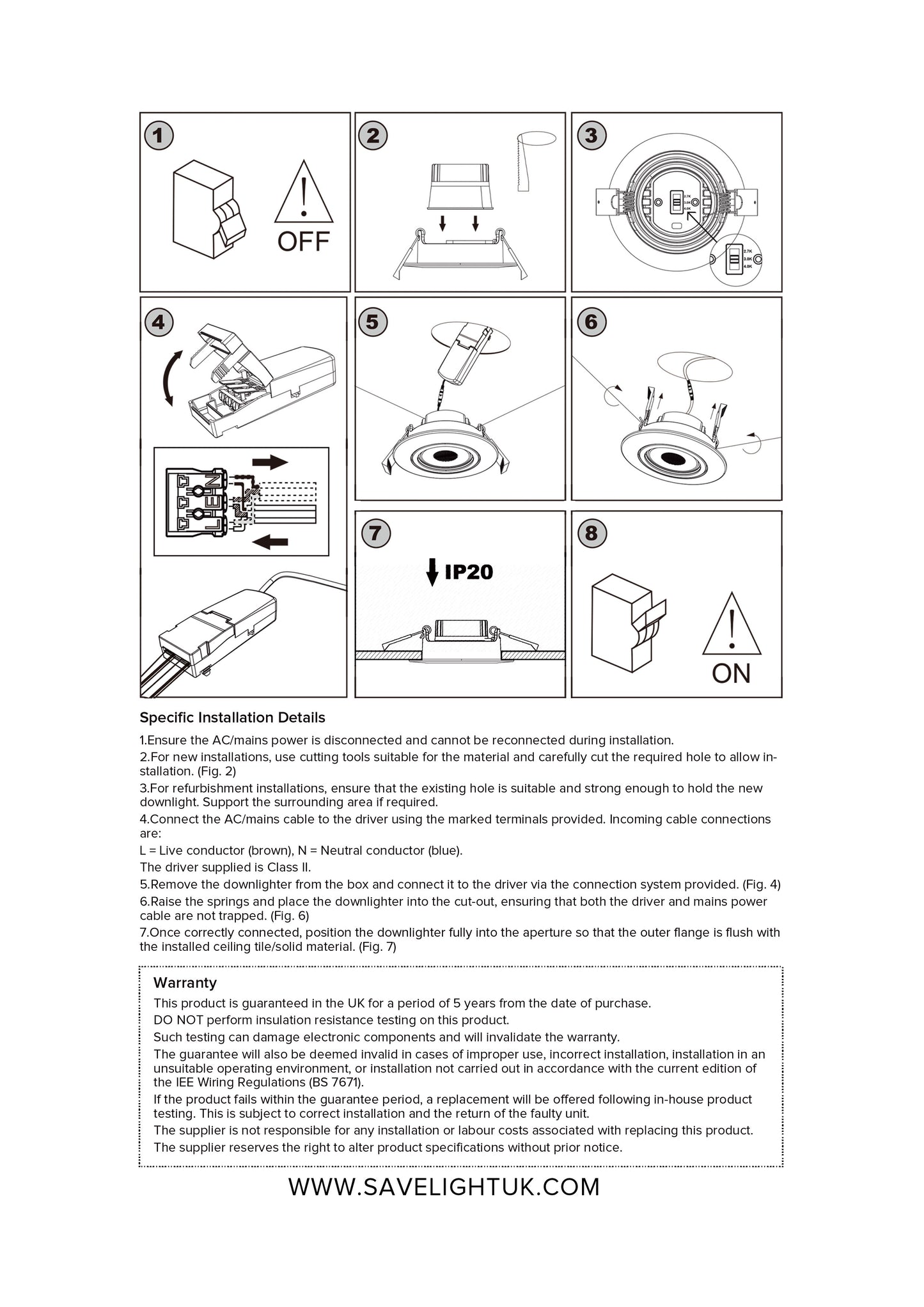 
                  
                    6W / 8W Dimmable LED Downlight Module – CCT 2700K, 3000K, 4000K – Driver & Connectors Included
                  
                