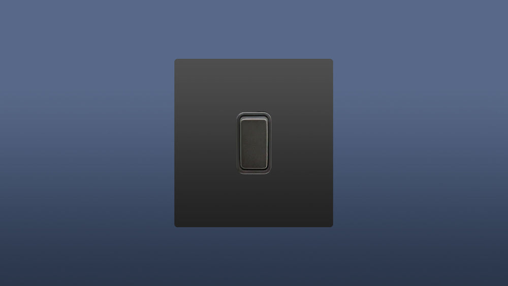 Matt Black Finish 1 Gang 2 Way Rocker Light Switch