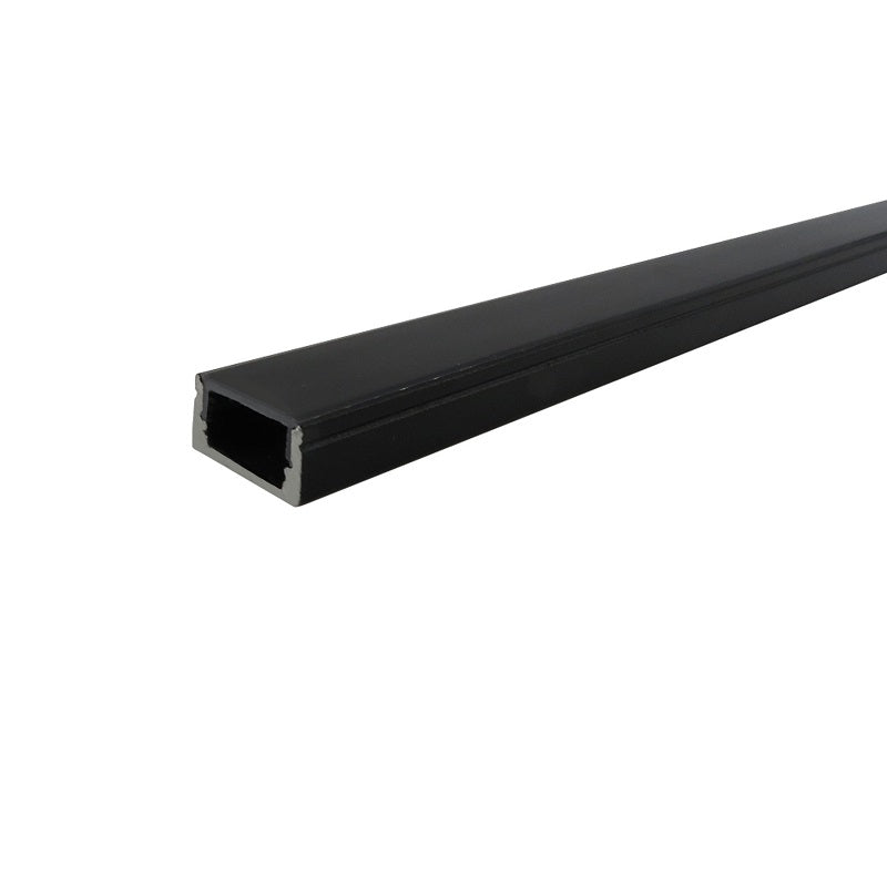 
                  
                    2 Metre Black Flat Aluminum Profile Channel with Frosted/Black Diffuser and LED Strip Lighting Accessories
                  
                