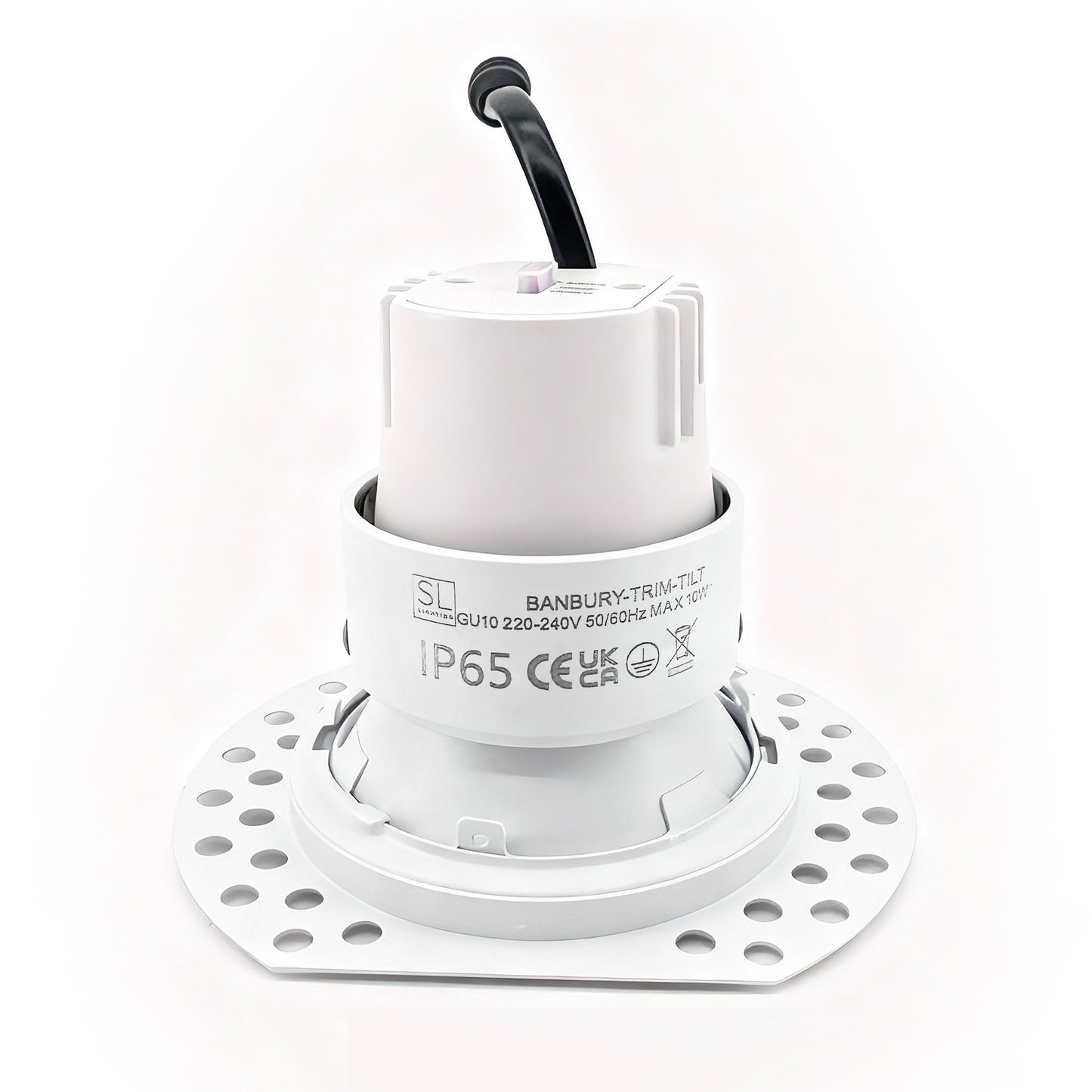 
                  
                    Banbury Tiltable Trimless Plaster-In Fire Rated IP65 Fixed Downlight, Includes GU10 Socket & Junction Box
                  
                
