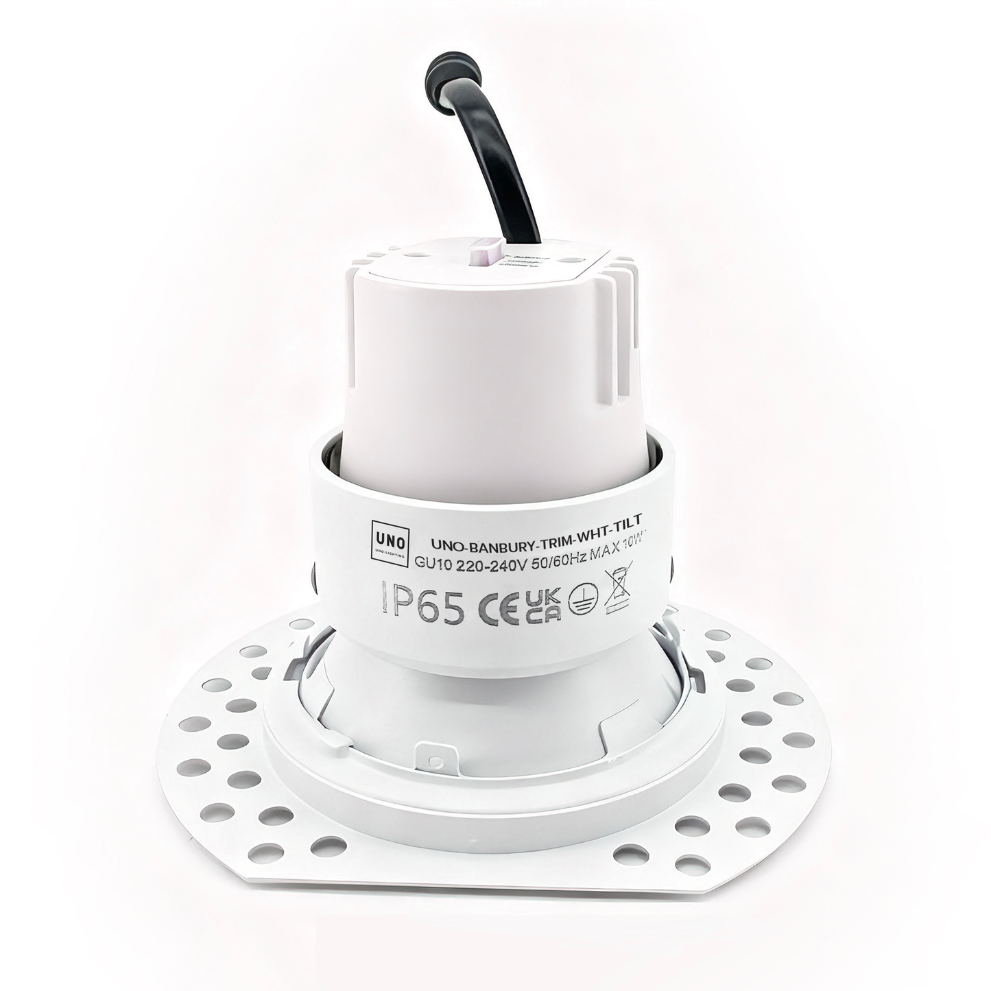 
                  
                    Banbury Tiltable Trimless Plaster-In Fire Rated IP65 Fixed Downlight, Includes GU10 Socket & Junction Box
                  
                